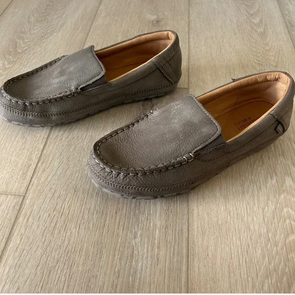 LL Bean Women Grey Tumbled Leather B-Bound Moccasin Loafers 525423 Size 7 Medium - Picture 5 of 12